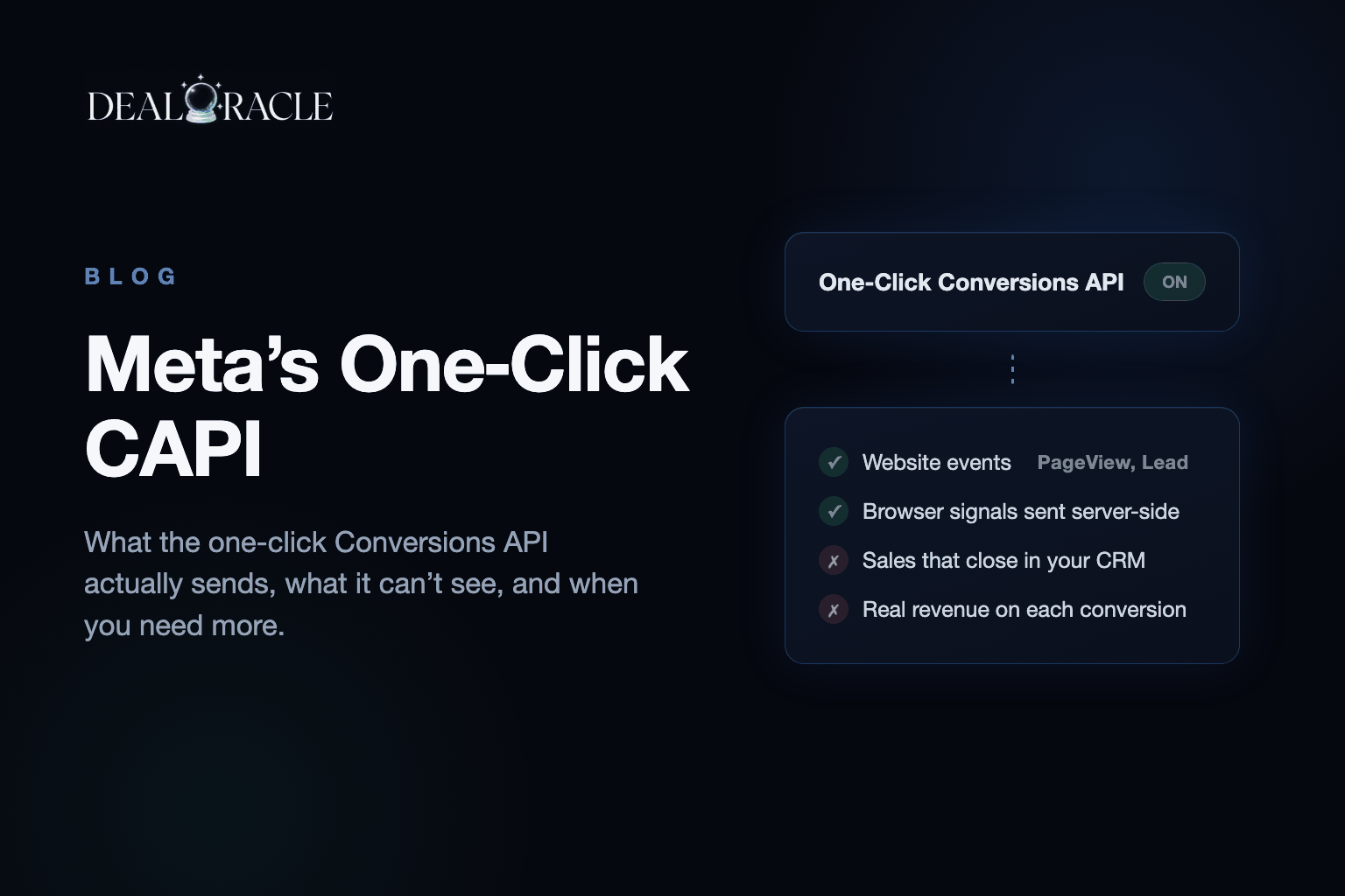 Meta's One-Click Conversions API: What It Sends, and What It Can't